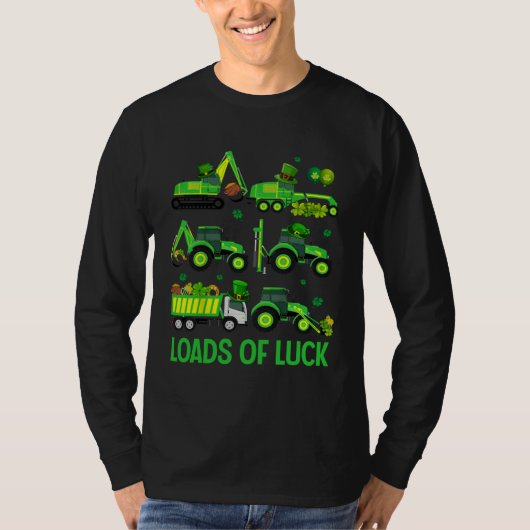 Boys St Patricks Day  Truck Loads Of Luck Shamrock Tシャツ (正面)