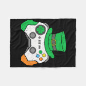Boys St Patricks Day Video Game Controller Mens Ir フリースブランケット (正面(横))