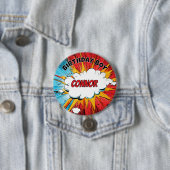 Boys Superhero Birthday Boy Personalised Badge 缶バッジ (インサイチュ)