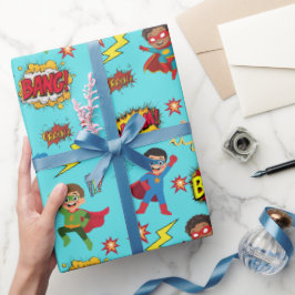 Boys Superhero Birthday Party Gift Wrapping Paper ラッピングペーパー