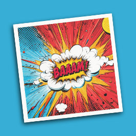 Boys Superhero Birthday Party Napkin スタンダードカクテルナプキン