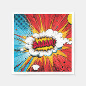 Boys Superhero Birthday Party Napkin スタンダードカクテルナプキン (正面)