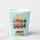 Boys Superhero Birthday Party Paper Cup 紙コップ (正面)