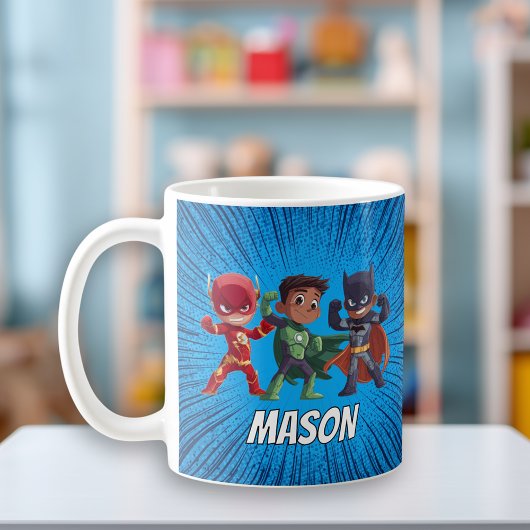 Boys Superhero Custom Name Mug コーヒーマグカップ