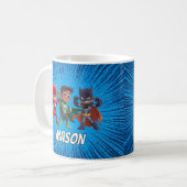 Boys Superhero Custom Name Mug コーヒーマグカップ (正面左)
