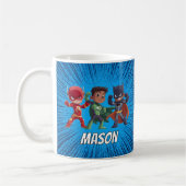 Boys Superhero Custom Name Mug コーヒーマグカップ (左)