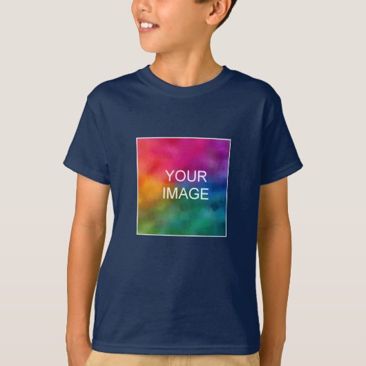 Boys T-Shirts追加イメージ写真ネイビーブルーテンプレート Tシャツ (正面)