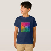 Boys T-Shirts追加イメージ写真ネイビーブルーテンプレート Tシャツ (正面フル)