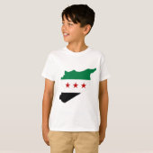 Boys' T-Shirts – シリアの地図 – シリア独立国旗 Tシャツ (正面フル)