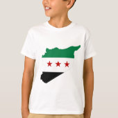 Boys' T-Shirts – シリアの地図 – シリア独立国旗 Tシャツ (正面)