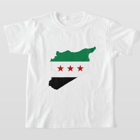 Boys' T-Shirts – シリアの地図 – シリア独立国旗 Tシャツ (レイダウン)
