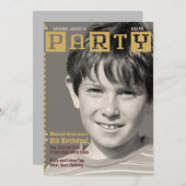 Boys Tech Magazineフォトバースデーパーティー 招待状 (正面/裏面)