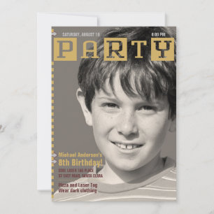 Boys Tech Magazineフォトバースデーパーティー 招待状