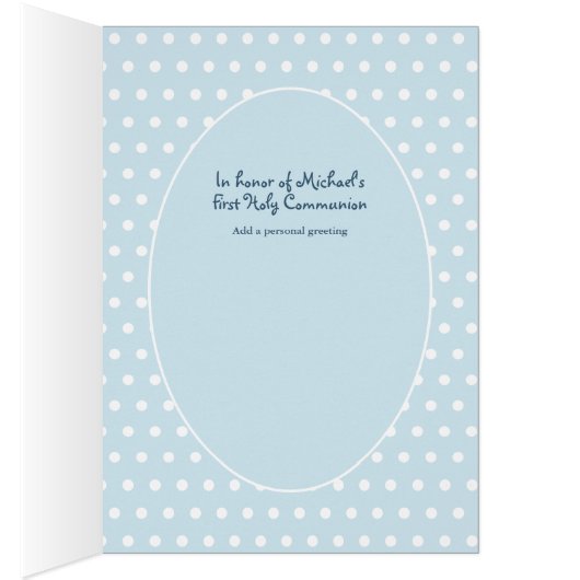 BOY'S Thank You Holy Communion Card - Black Hair (内側 (右))