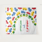 Boys Toys Transport Birthday Party写真の背景 タペストリー (正面(横))