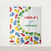 Boys Toys Transport Birthday Party写真の背景 タペストリー (正面)