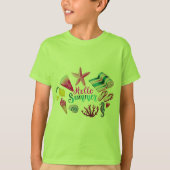 Boys' Tropical Hello Summer Tee - Vibrant Green  Tシャツ (正面)