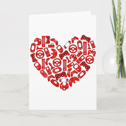 Boys Valentines Day Gaming Video Gamer Controller  カード (正面)