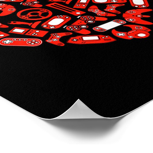 Boys Valentines Day Gaming Video Gamer Controller  ポスター (角)