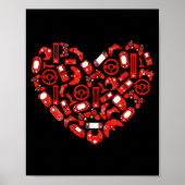 Boys Valentines Day Gaming Video Gamer Controller ポスター (正面)
