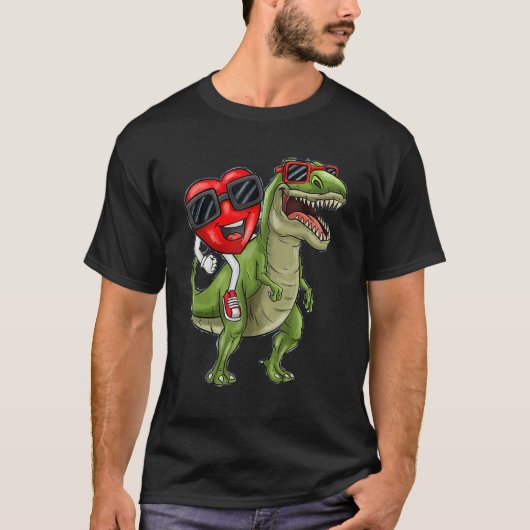 Boys Valentines Day Shirt Kids T-Rex Dinosaur I St Tシャツ (正面)
