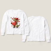 Boys Valentine's Day T-Rex Long Sleeve  (デザイン 正面＆背面)