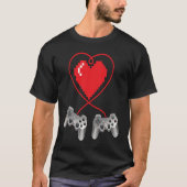 Boys Valentines Day Video Game Controller Heart Ga Tシャツ (正面)