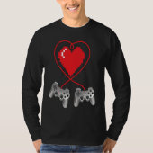 Boys Valentines Day Video Game Controller Heart Ga Tシャツ (正面)