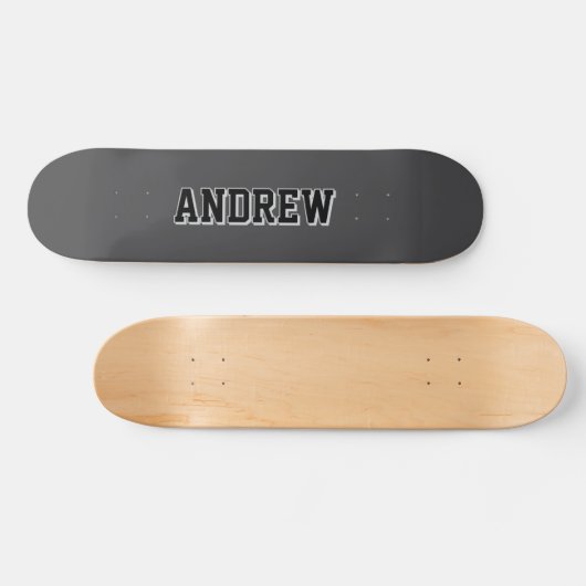 Boys Varsity Black Skateboard Personalized Name スケートボード (横)