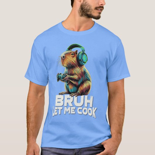Boys Video Gamer Let Me Cook Meme Lover Bruh Capyb Tシャツ (正面)