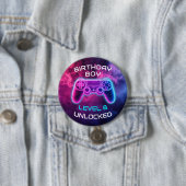 Boys Video Gamingレベルのロック解除誕生日 缶バッジ (インサイチュ)
