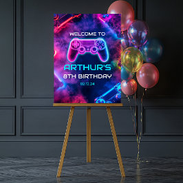 Boys Video Gaming Birthday Partyへようこそ ポスター