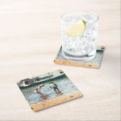 Boys Wading, Winslow Homerの有名なアートワーク スクエアペーパーコースター (インサイチュ)