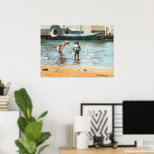 Boys Wading, Winslow Homerの有名なアートワーク ポスター (ホームオフィス)