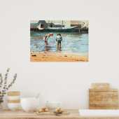 Boys Wading, Winslow Homerの有名なアートワーク ポスター (キッチン)