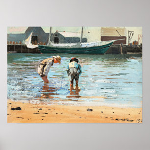 Boys Wading, Winslow Homerの有名なアートワーク ポスター