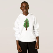 Boys White Pine Tree Nature Hoodie - Cool Forest (正面フル)