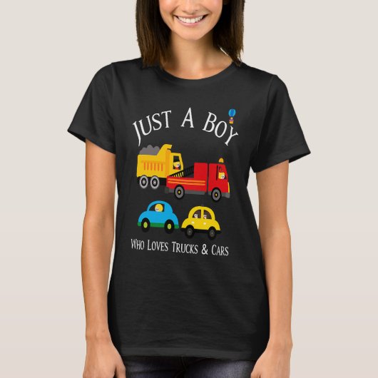 Boys Who Love Trucks & Cars Tシャツ (正面)