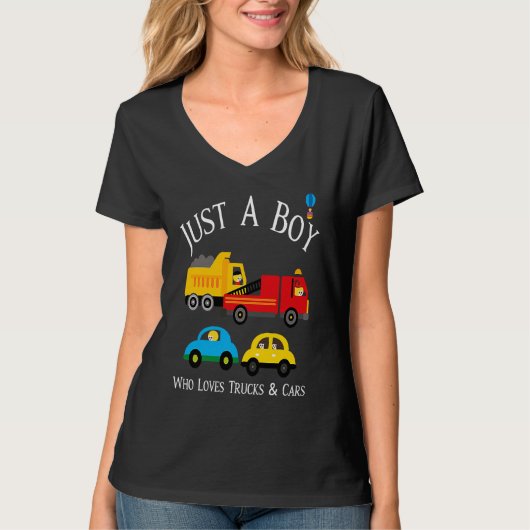 Boys Who Love Trucks & Cars Tシャツ (正面)