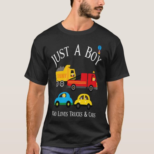 Boys Who Love Trucks & Cars Tシャツ (正面)