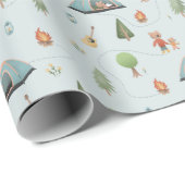 Boys Woodland Bears Forest Camping Birthday ラッピングペーパー (ロールコーナー)