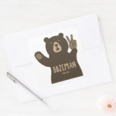 Bozeman Montana Peace Bear スクエアシール (封筒)