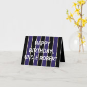 BPハッピーバースデーの叔父さんは縞で飾ります カード (黄色い花)