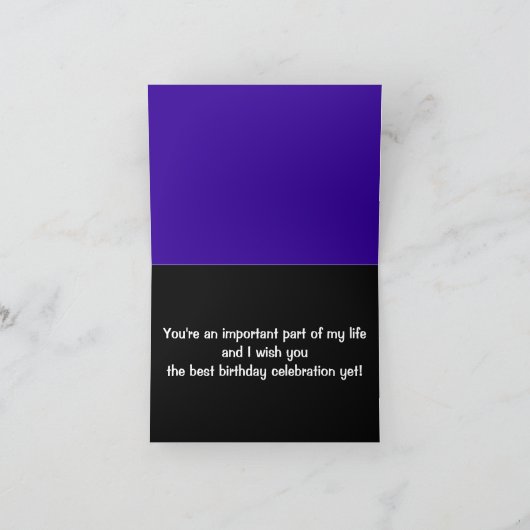 BPハッピーバースデーの叔父さんは縞で飾ります カード (内部)