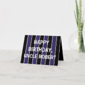 BPハッピーバースデーの叔父さんは縞で飾ります カード (正面)