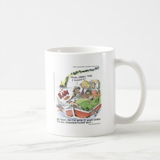 BP原油を撃つ面白いギフトTシャツマグカップ コーヒーマグカップ (右)