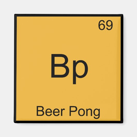 Bp - Beer Pong Chemistry要素おもしろいシンボルT型 マグネット (正面)