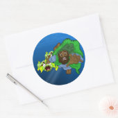 BPAクラシック丸「魚に呑み込む」 ラウンドシール (封筒)