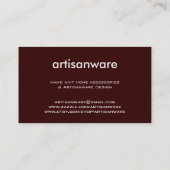 bpcのArtisanwareのビジネスまたはプロフィールカード 名刺 (裏面)