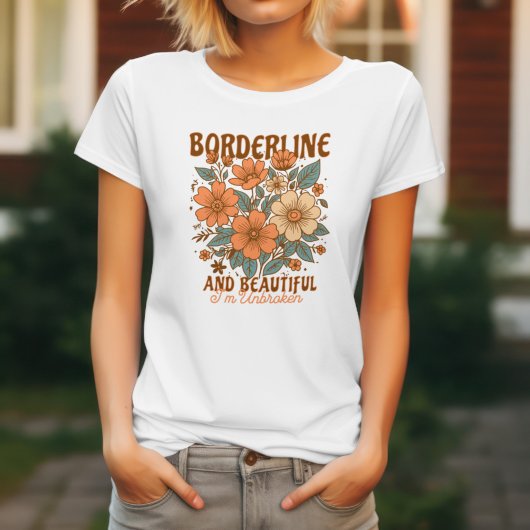 BPD境界性人格障害オレンジ色フローラ Tシャツ